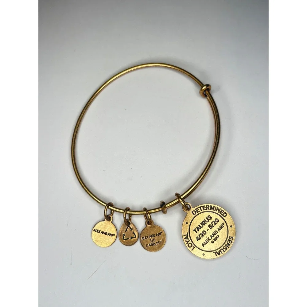 Alex and Ani Taurus Zodiac Charm Bangle Rafaelian Gold Expandable Bracelet 2017